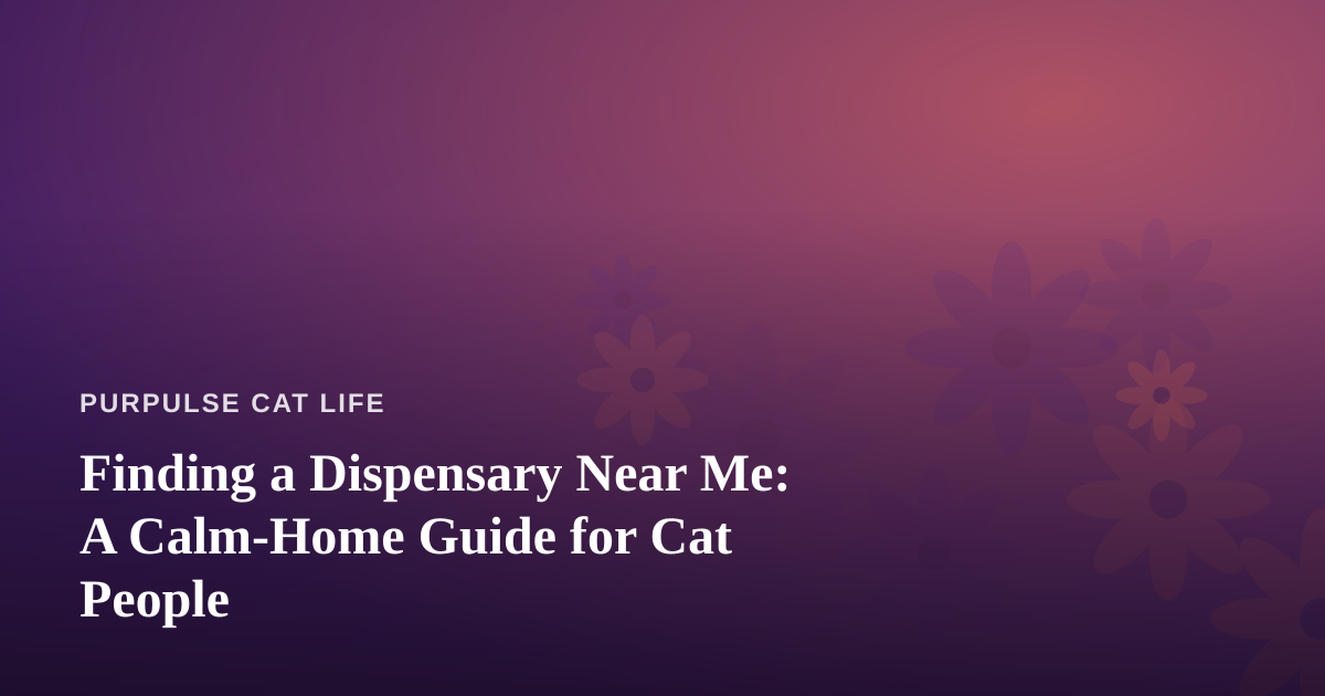 Finding a Dispensary Near Me: A Calm-Home Guide for Cat People