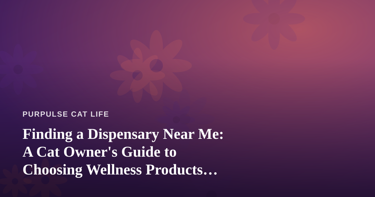 Finding a Dispensary Near Me: A Cat Owner’s Guide to Choosing Wellness Products Wisely