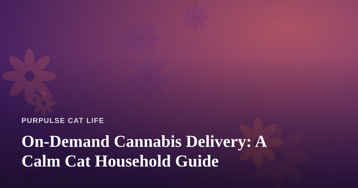 On-Demand Cannabis Delivery: A Calm Cat Household Guide