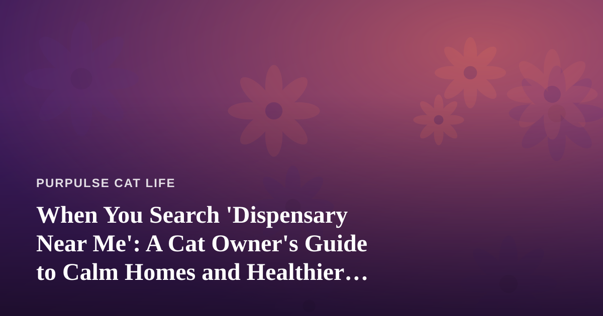 When You Search ‘Dispensary Near Me’: A Cat Owner’s Guide to Calm Homes and Healthier Habits