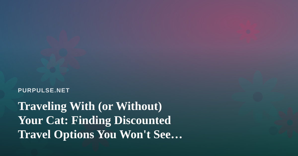 Traveling With (or Without) Your Cat: Finding Discounted Travel Options You Won’t See Anywhere Else