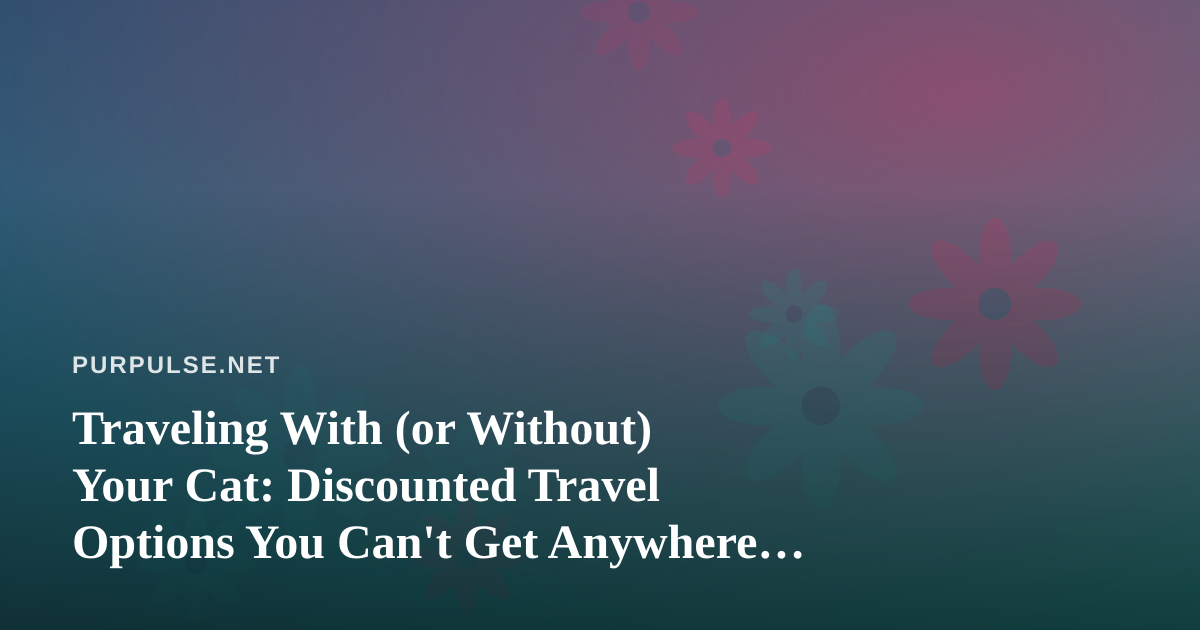 Traveling With (or Without) Your Cat: Discounted Travel Options You Can’t Get Anywhere Else